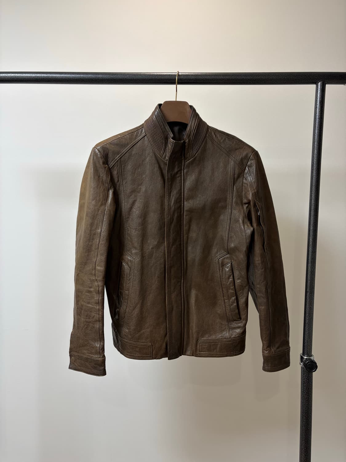 코모도스퀘어 브라운 빈티지 양가죽 자켓  상품이미지1