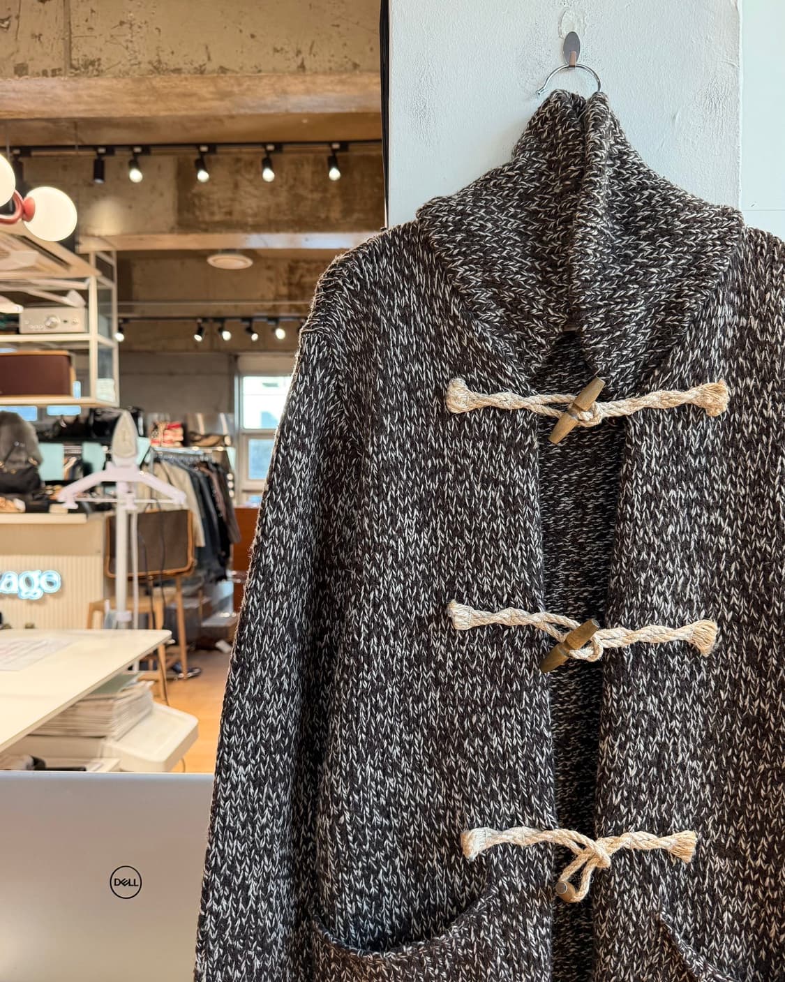 데님 앤 서플라이 랄프로렌 브라운 보카시 숄카라 더플 니트 가디건 상품이미지4