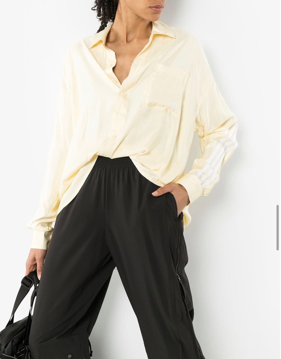 아디다스 세틴 버튼 업 셔츠 블라우스 S 상품이미지10