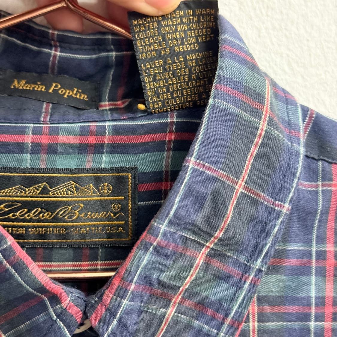 90S 에디바우어 헤비 코튼 체크 셔츠 (L) 상품이미지4