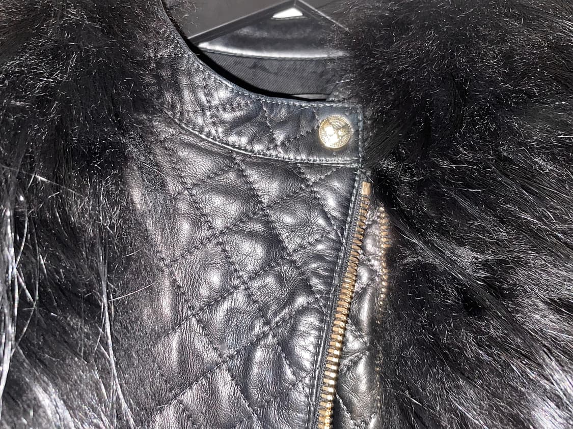 Balmain 12aw 라쿤퍼 크로스 렘스킨 레더자켓 상품이미지4