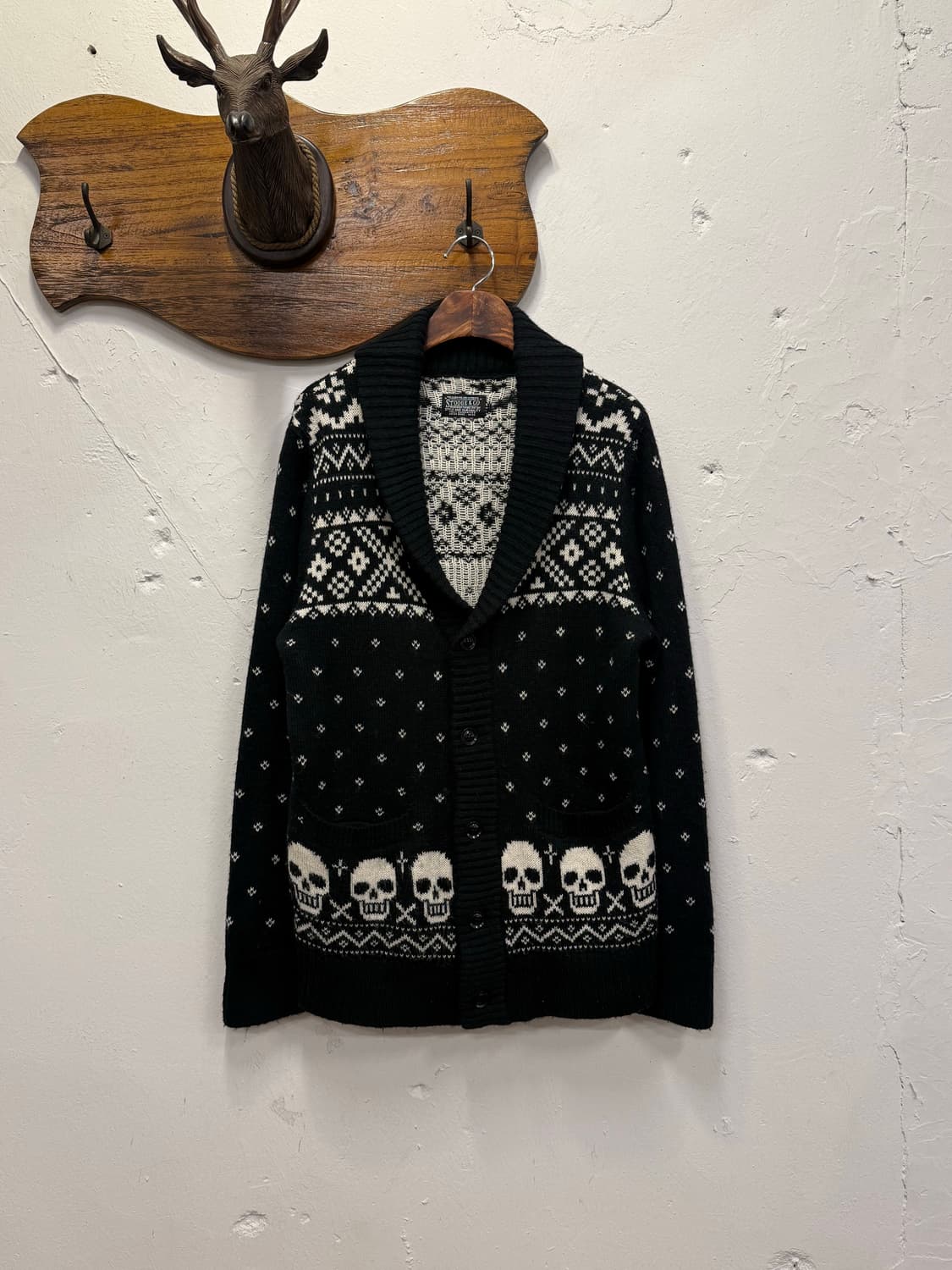 77) STOOGE & CO Skull Pattern Shawl Coll 상품이미지1