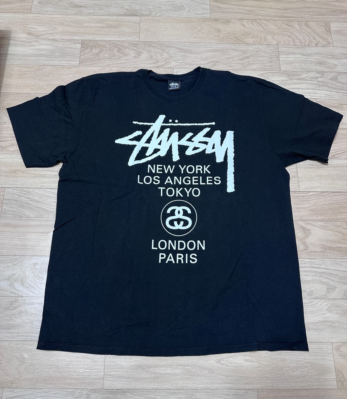 [XL]스투시 월드투어 티셔츠 블랙 2024 상품이미지2