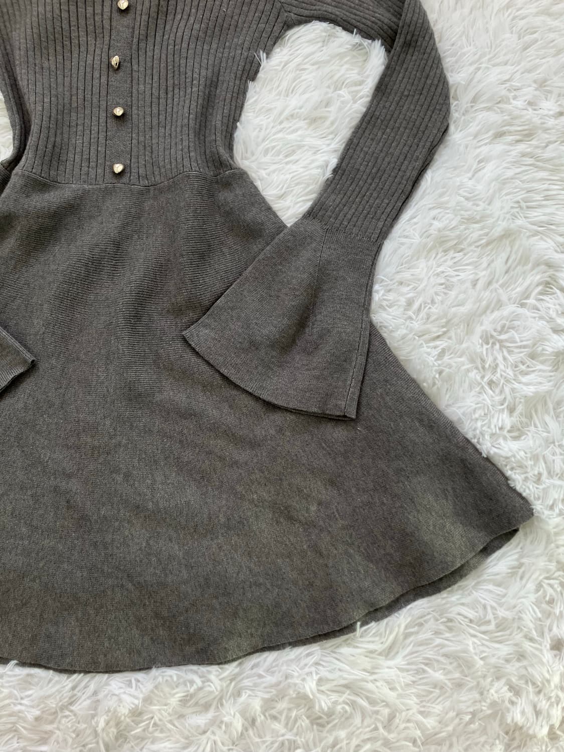 빈티지 그레이 하트 버튼 니트 원피스 950 y2k 스트릿 갸루 펑키 일 상품이미지3