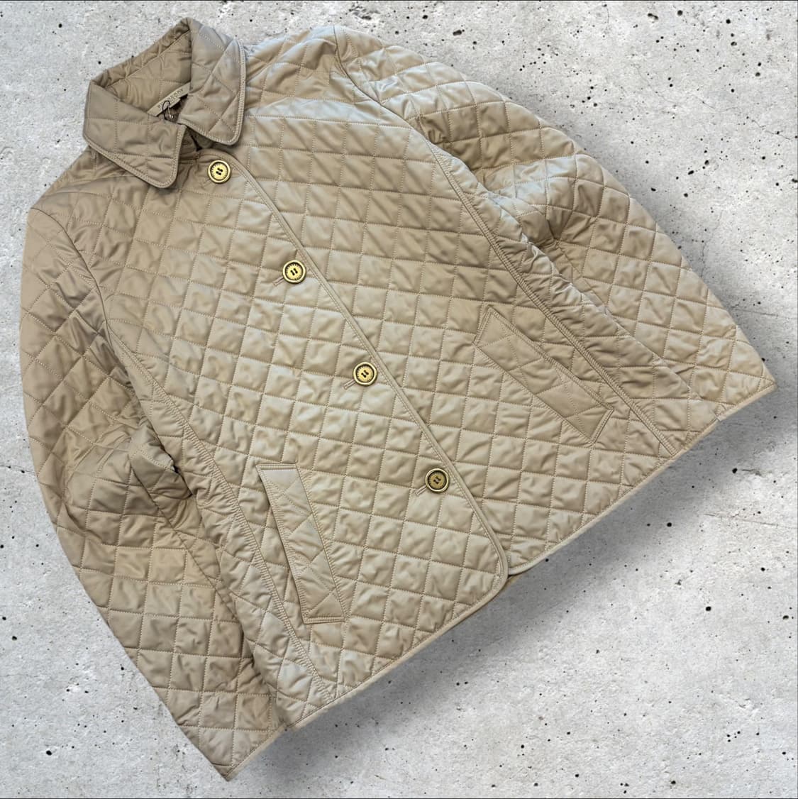 [M] 버버리 퀼팅 버튼 자켓 베이지 D498 상품이미지1