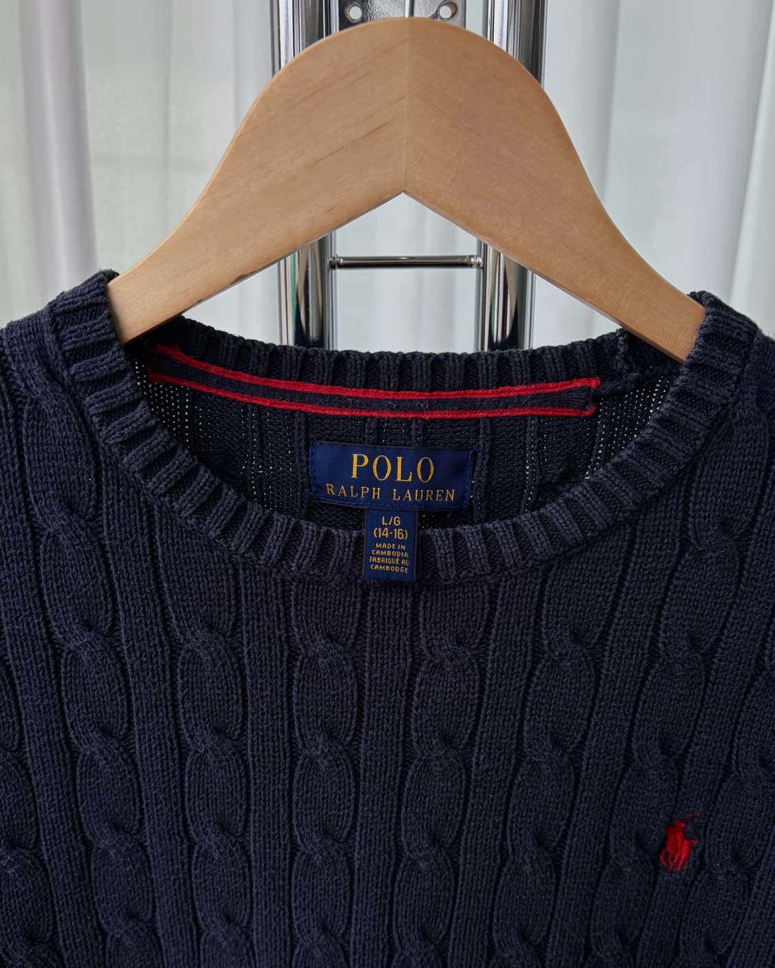 [S]폴로 랄프로렌 꽈배기 케이블 코튼 니트 navy 상품이미지6