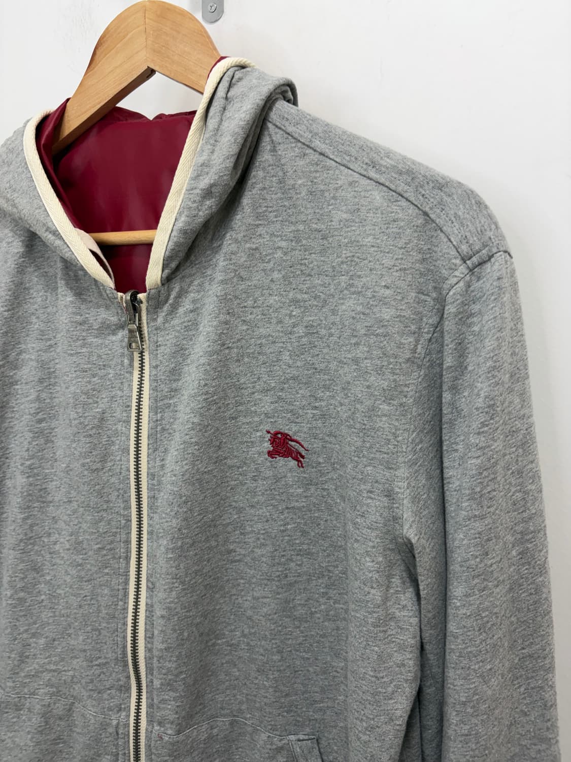 버버리 그레이 리버시블 양면 후드집업 상품이미지6