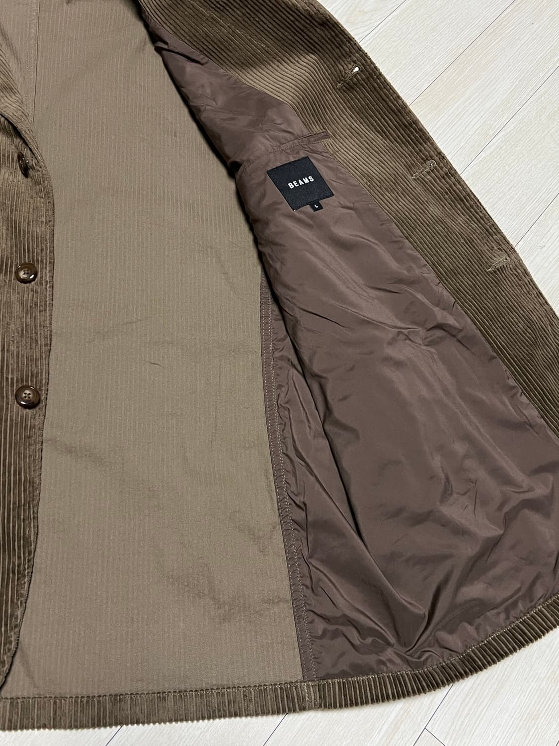 빔즈 브라운 코듀로이 쓰리버튼자켓 L사이즈 상품이미지4