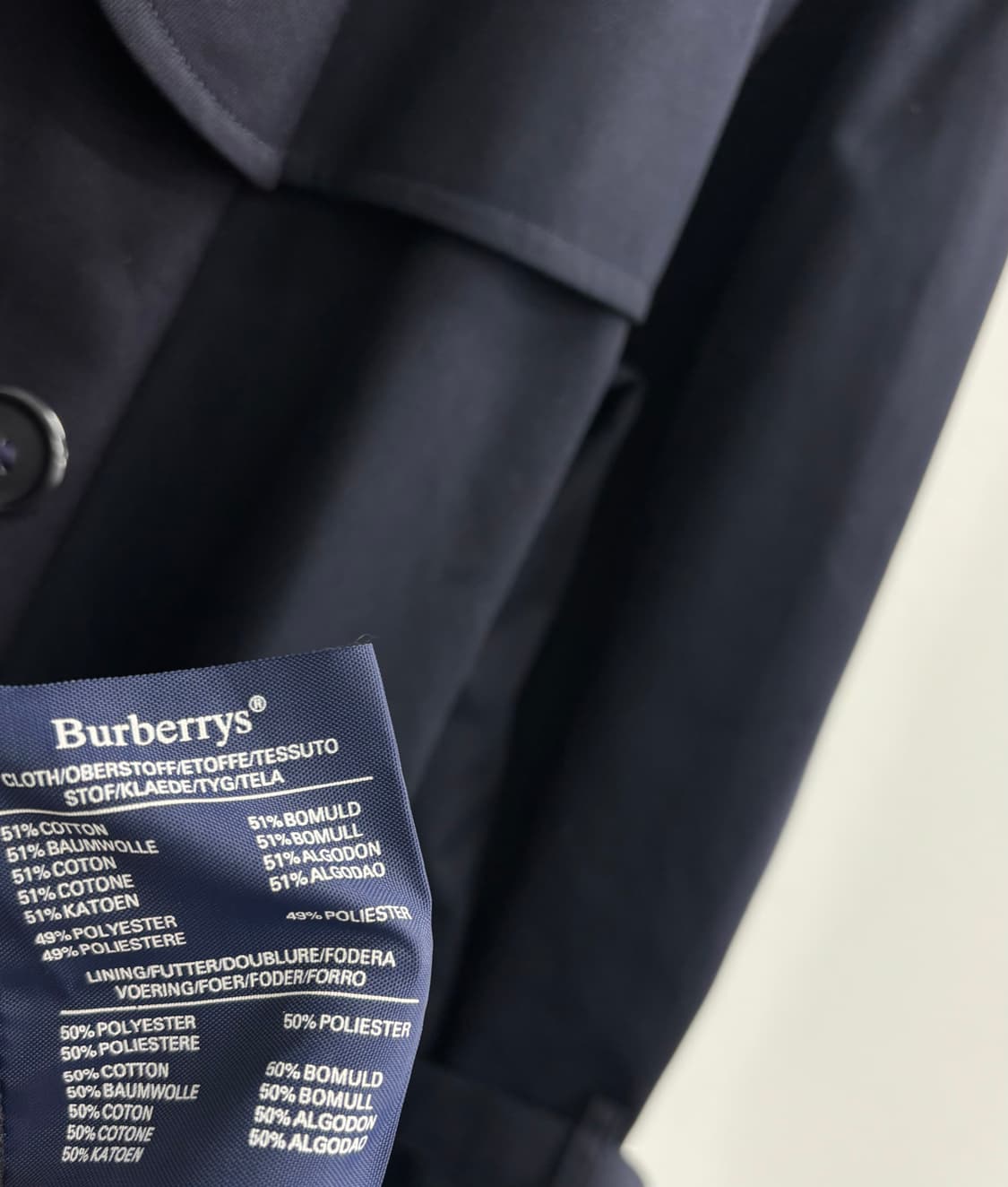 버버리(Burberrys) 아카이브 네이비 트렌치코트 상품이미지9