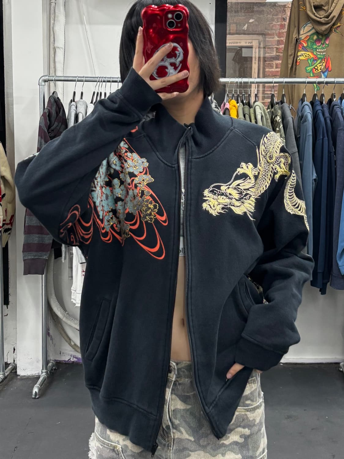 카라쿠리 타마시 오리엔탈 드래곤 투웨이 집업 상품이미지2