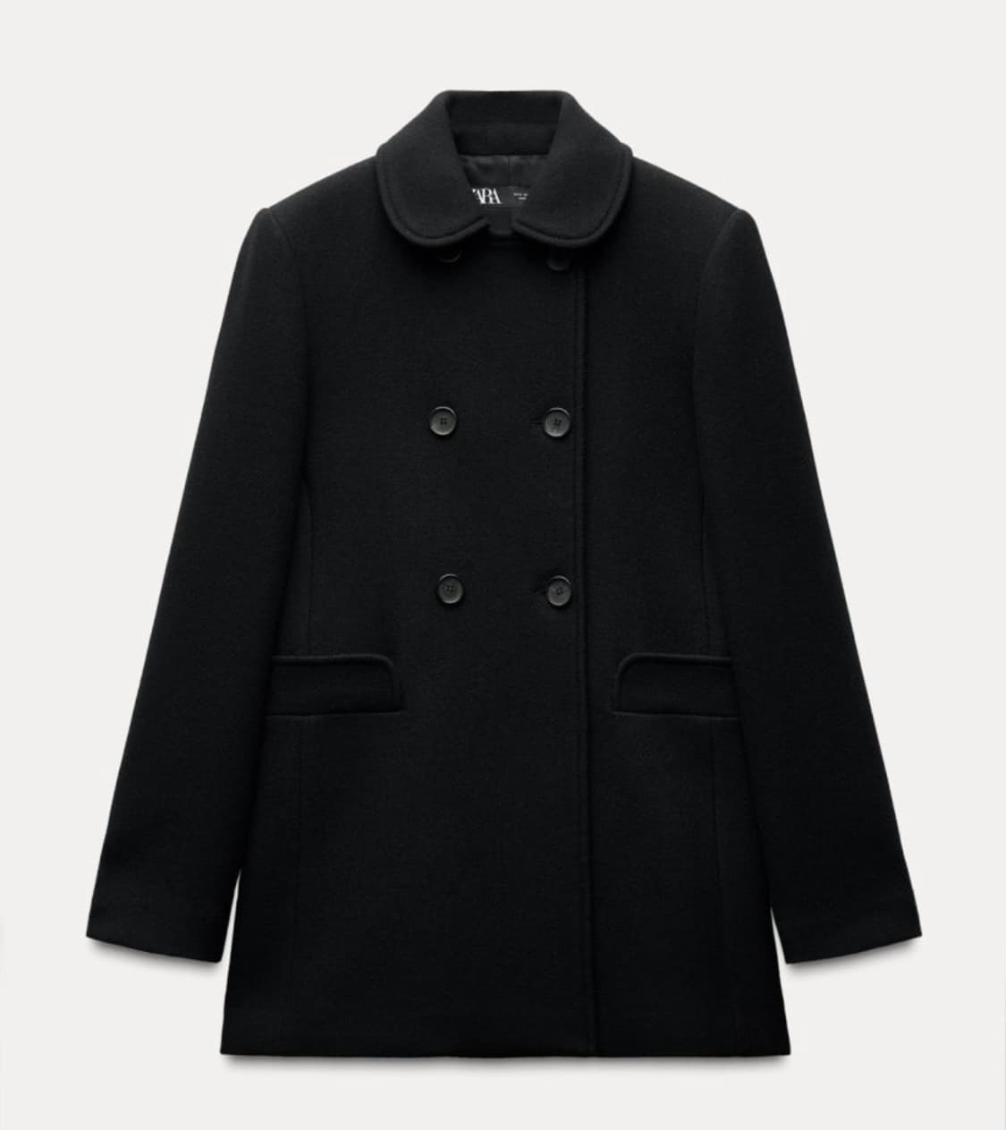 자라 셀린느st 더블브레스트 코트 블랙 코스에이치엔앰망고 상품이미지1