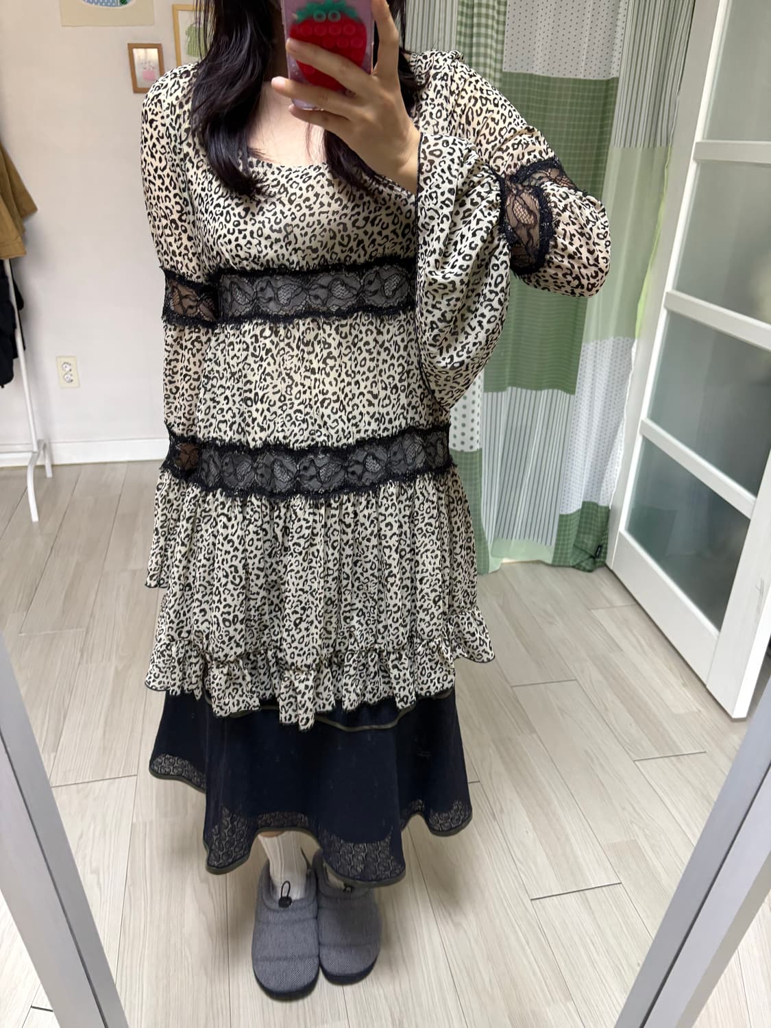 호피 레이스 블라우스 상품이미지7