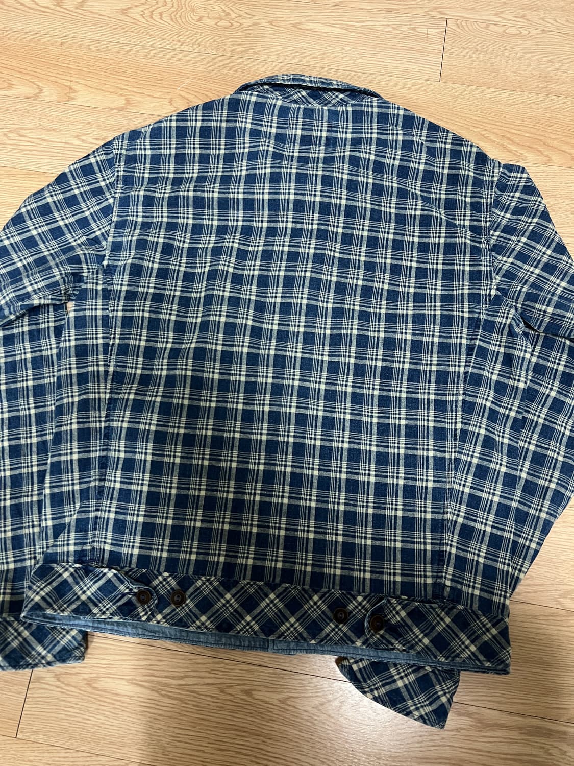RRL 더블알엘 인디고 체크 리넨 코튼 자켓 M 린넨자켓 상품이미지5