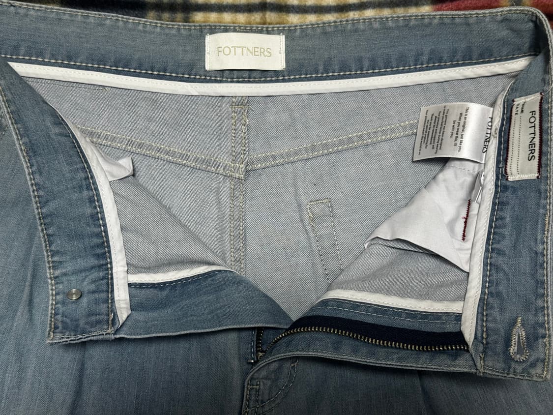 택 제거 새상품) 포트너스 와이드 데님팬츠 (라이트 블루, L) 상품이미지4