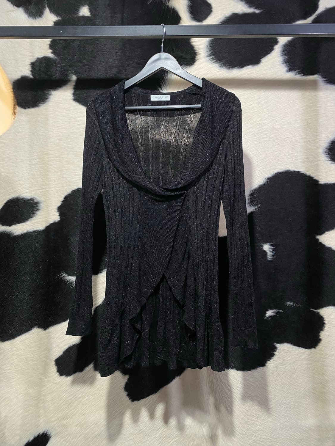 Theoria 글리터 프릴 언발 슬림핏 가디건 상품이미지2