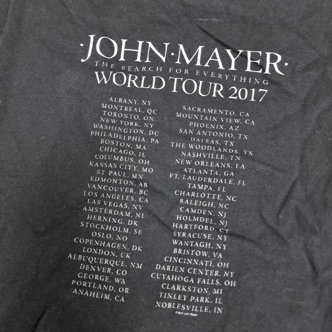 알스타일 존메이어 2017 월드투어 티셔츠 블랙(90) 상품이미지3