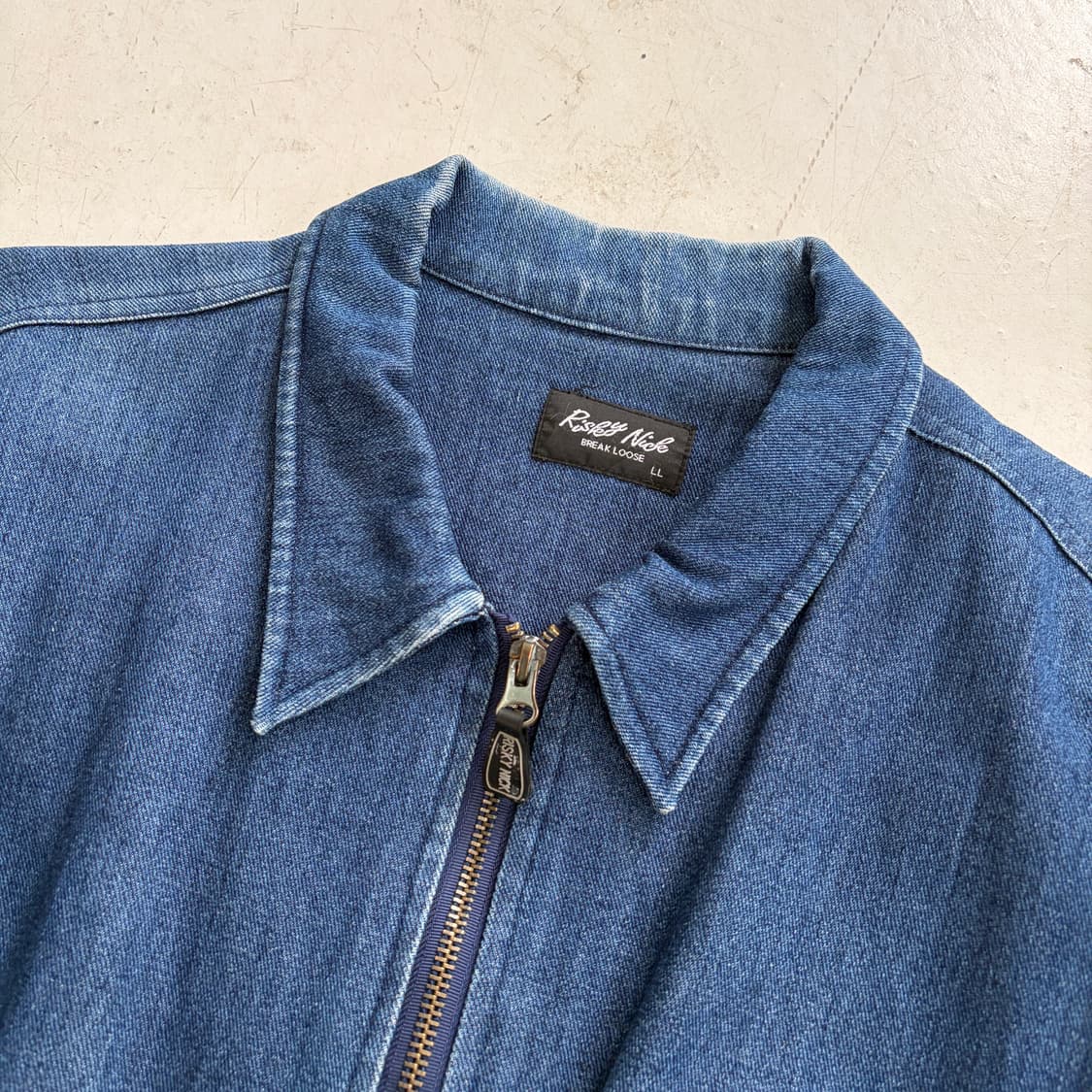 90s Risky Nick 빈티지 자수 데님 집업자켓 XL 상품이미지6