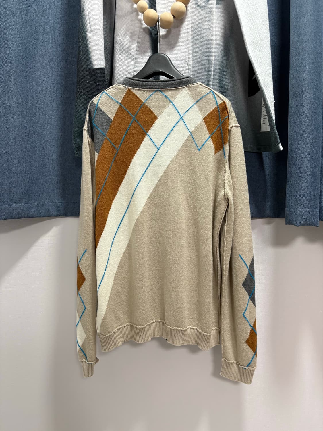 디젤 트리콧 아가일 가디건 상품이미지2