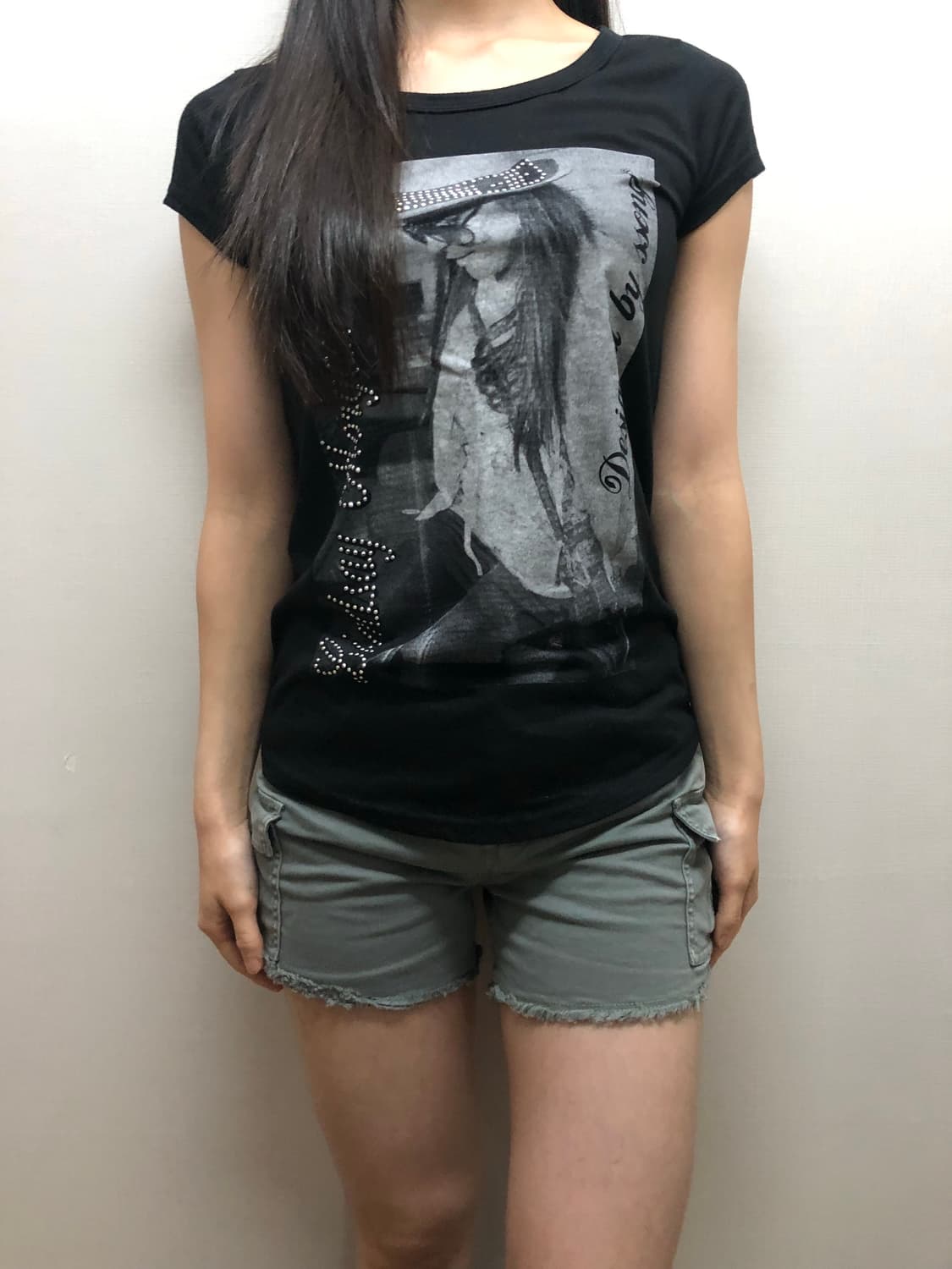 빈티지 블랙 펑크 프린팅 티셔츠 상품이미지4