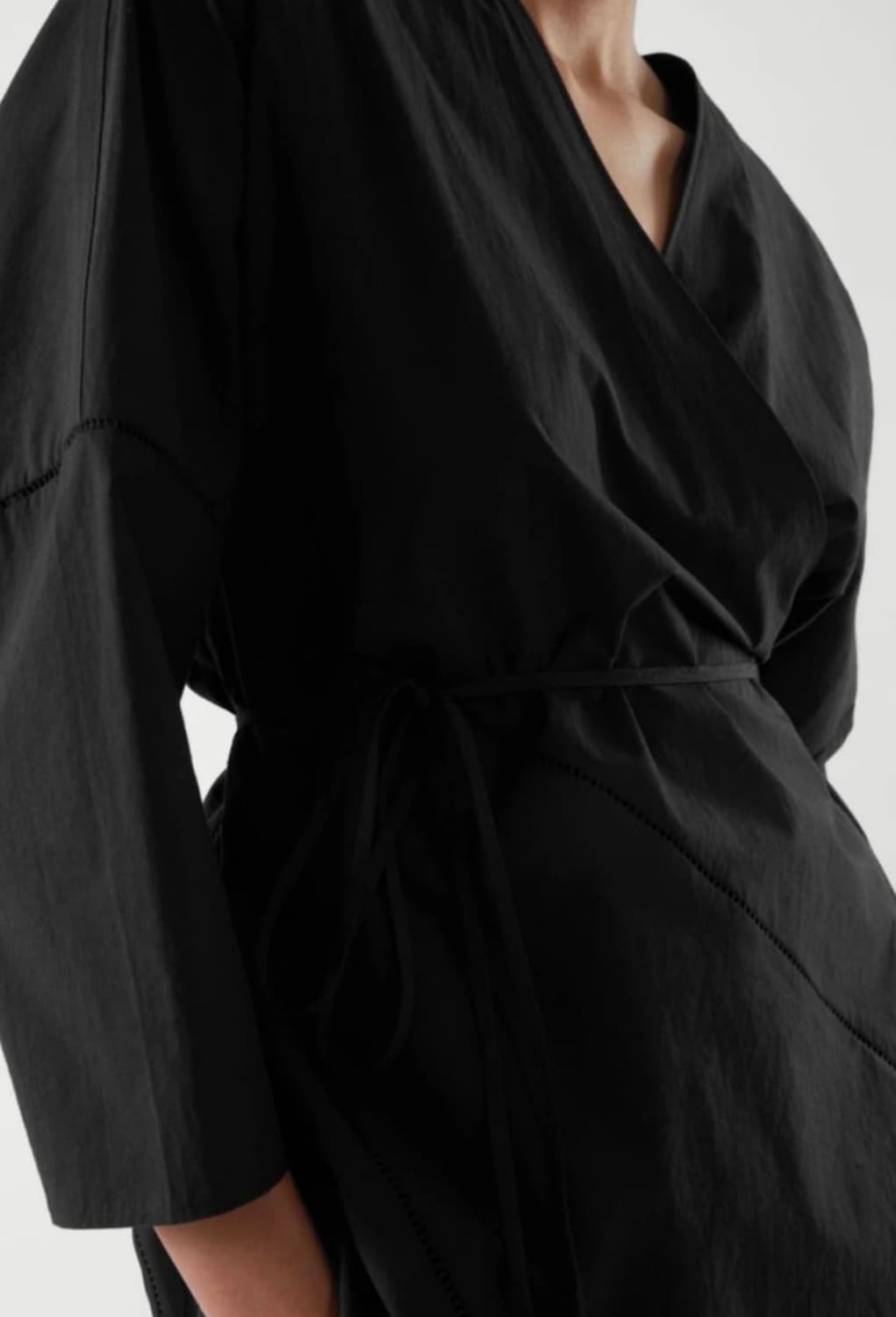 COS 코스 스티치 랩 블라우스 블랙 S 상품이미지6