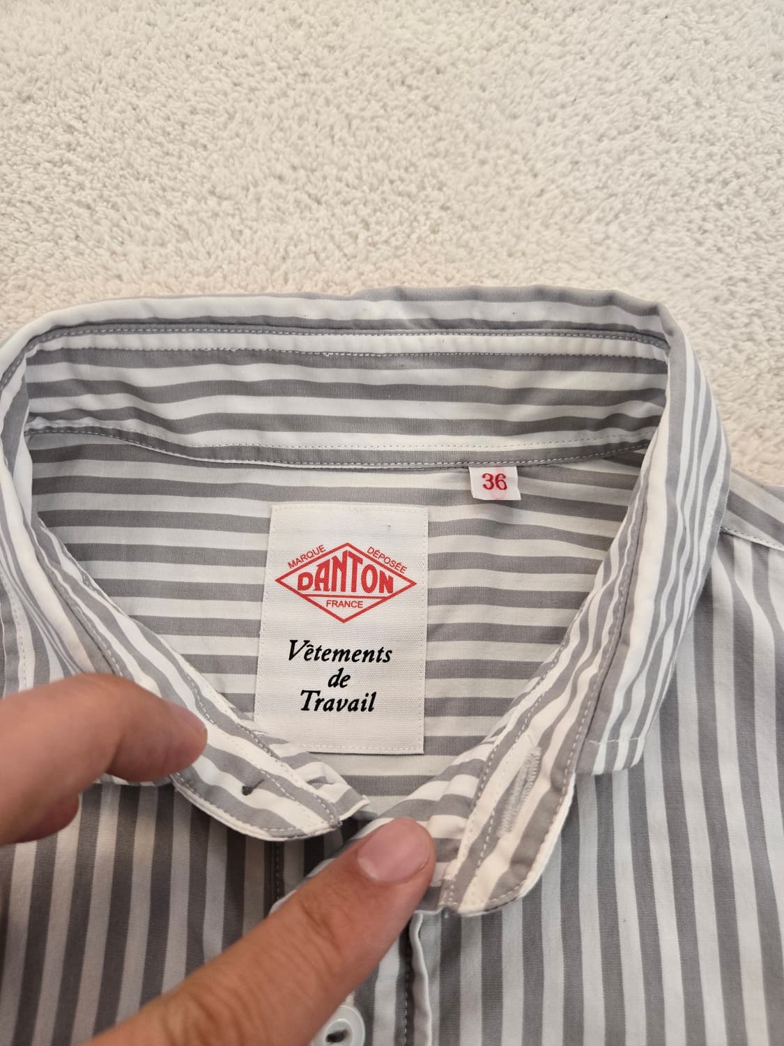 단톤 풀오버 스트라이프 반팔 셔츠 상품이미지6