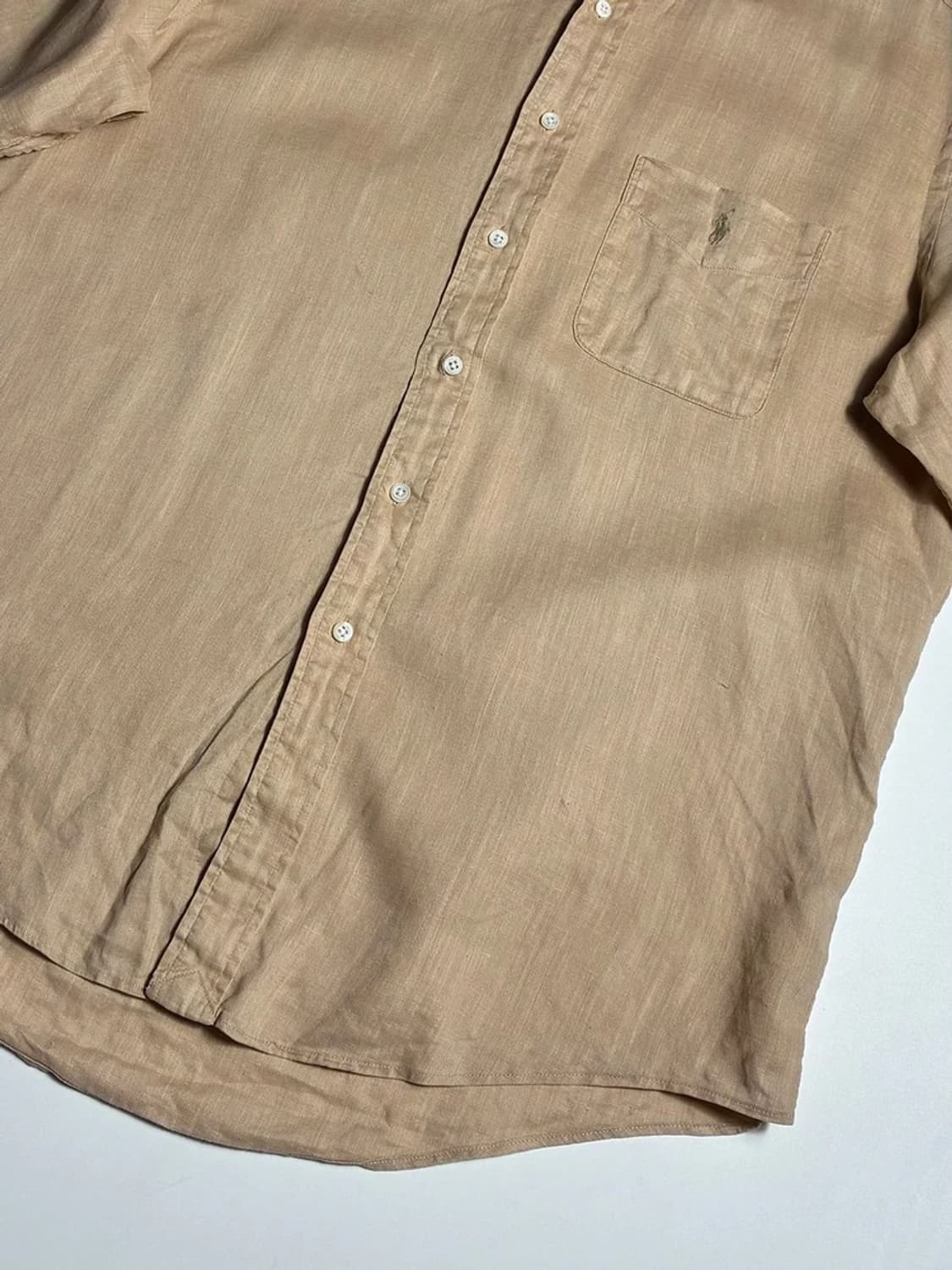 폴로 랄프로렌 포니 자수 버튼다운 린넨 반팔 셔츠 R1579 상품이미지3