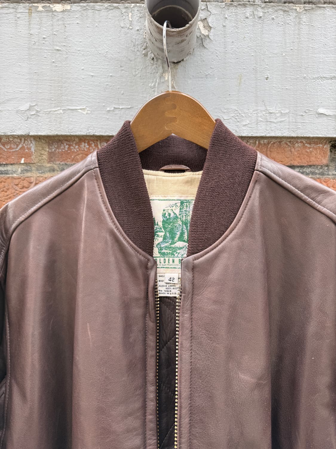 80s 골든베어 소가죽 ma-1 자켓 42(2XL) 상품이미지4