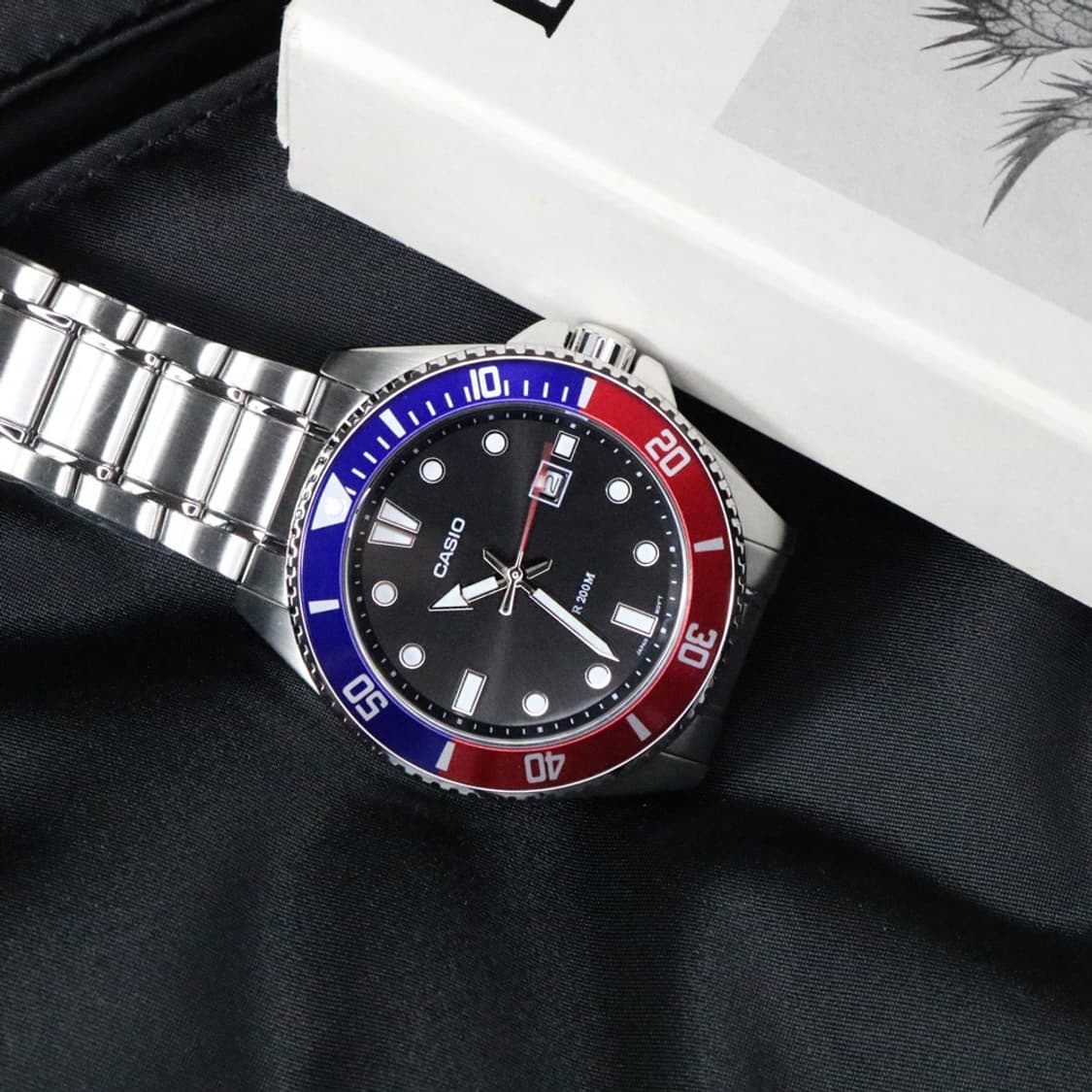 카시오 흑새치 다이버 펩시 메탈시계 새상품급 상품이미지1