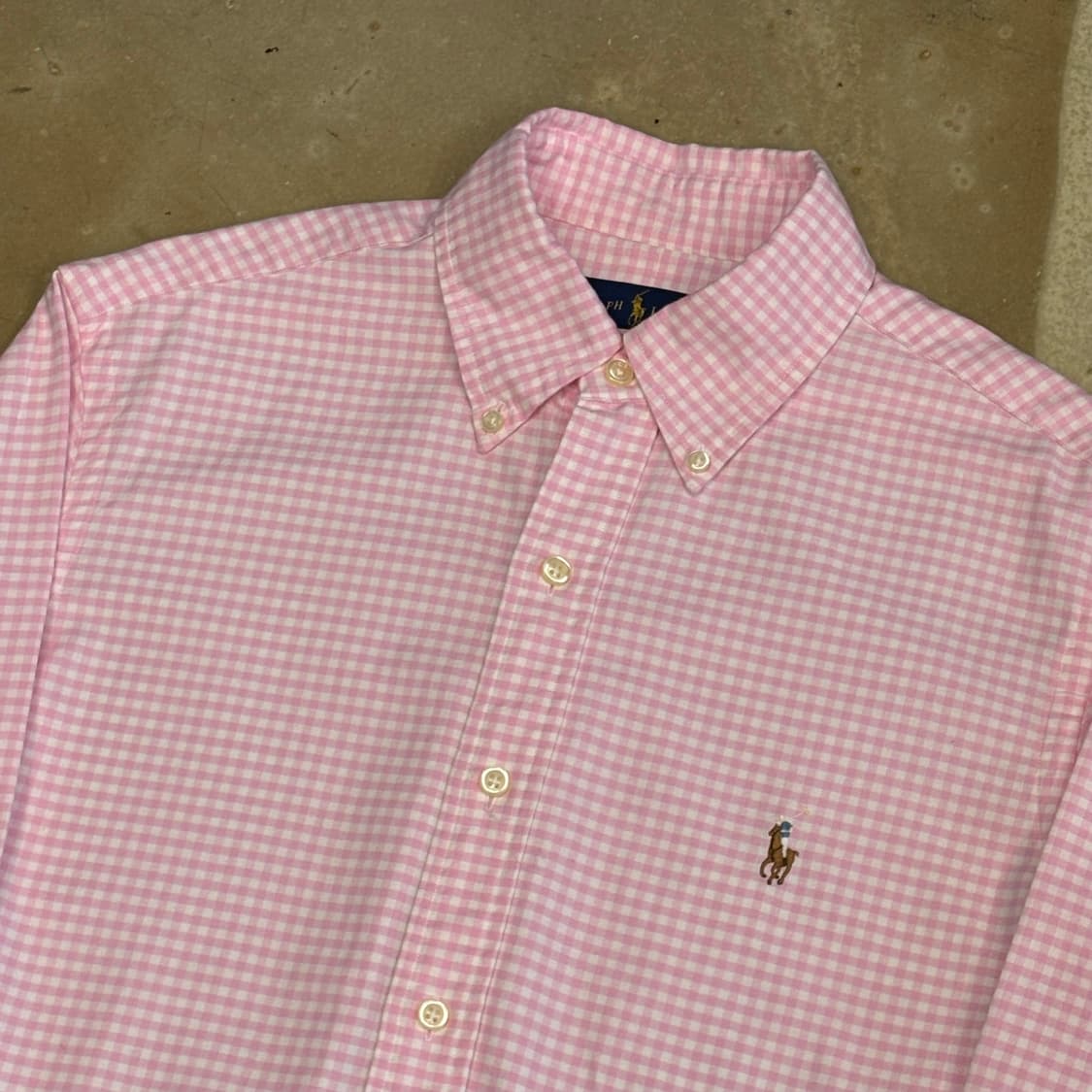 S 폴로랄프로렌 클래식핏 핑크 체크셔츠 상품이미지1