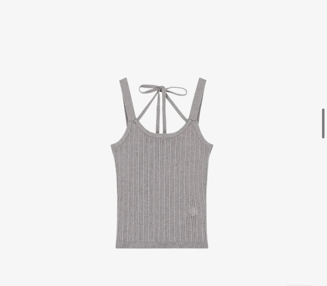 시티브리즈 골지 홀터넥 슬리브리스 가디건 세트_GREY 상품이미지6