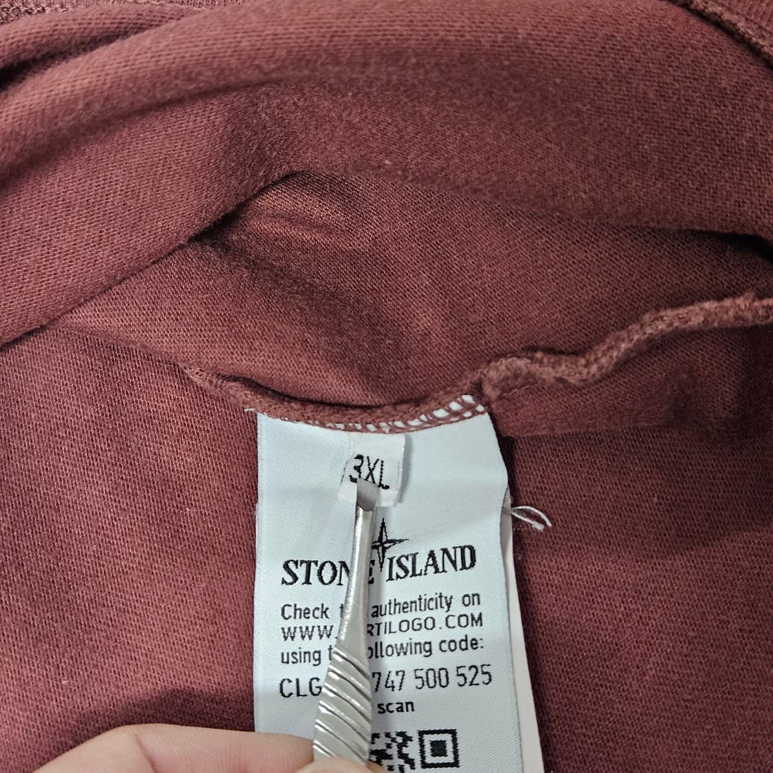 3XL 스톤아일랜드 다크버건디 롱슬리브 상품이미지5