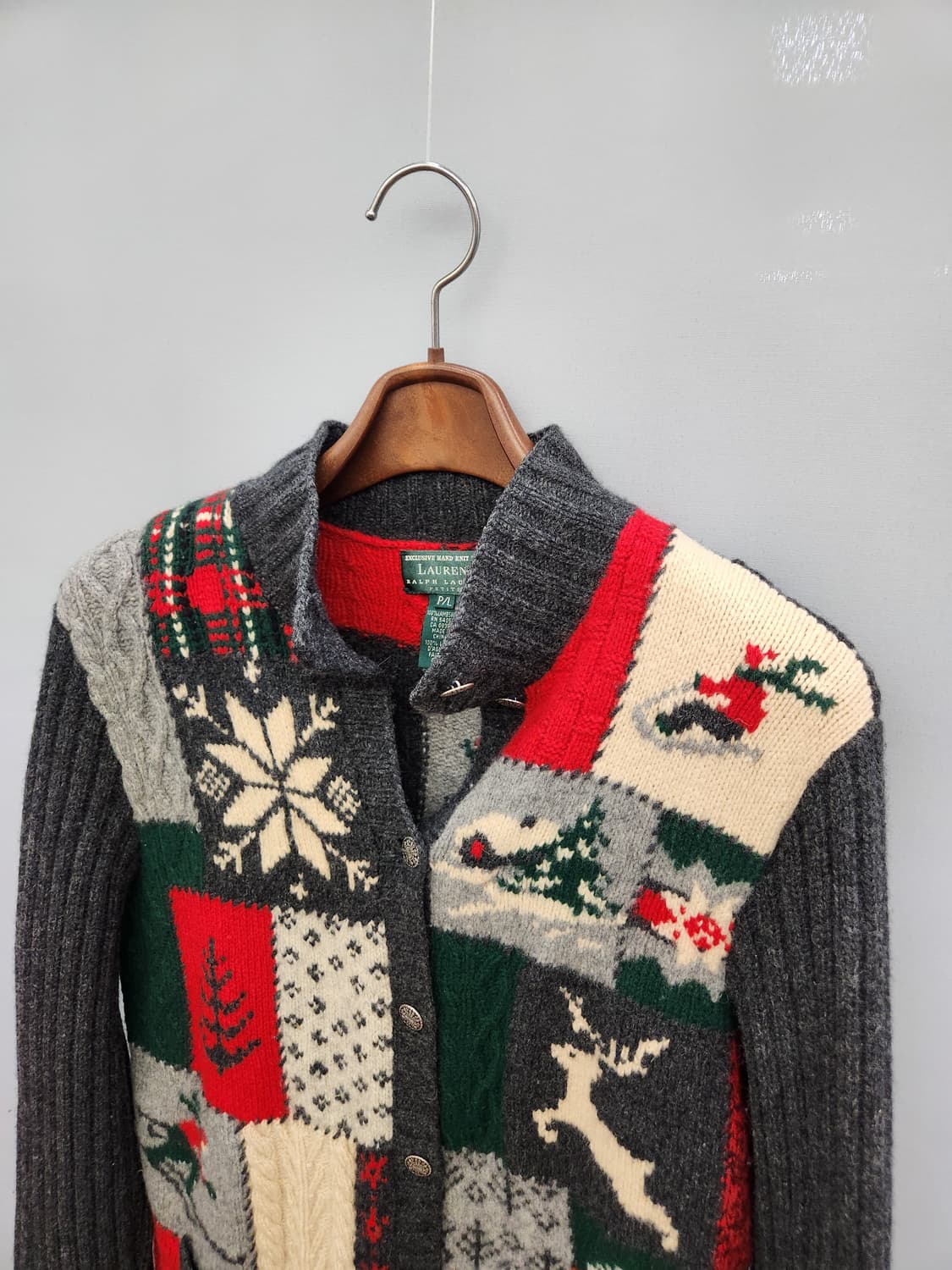 폴로 랄프로렌 패치워크 램스울 가디건 상품이미지2