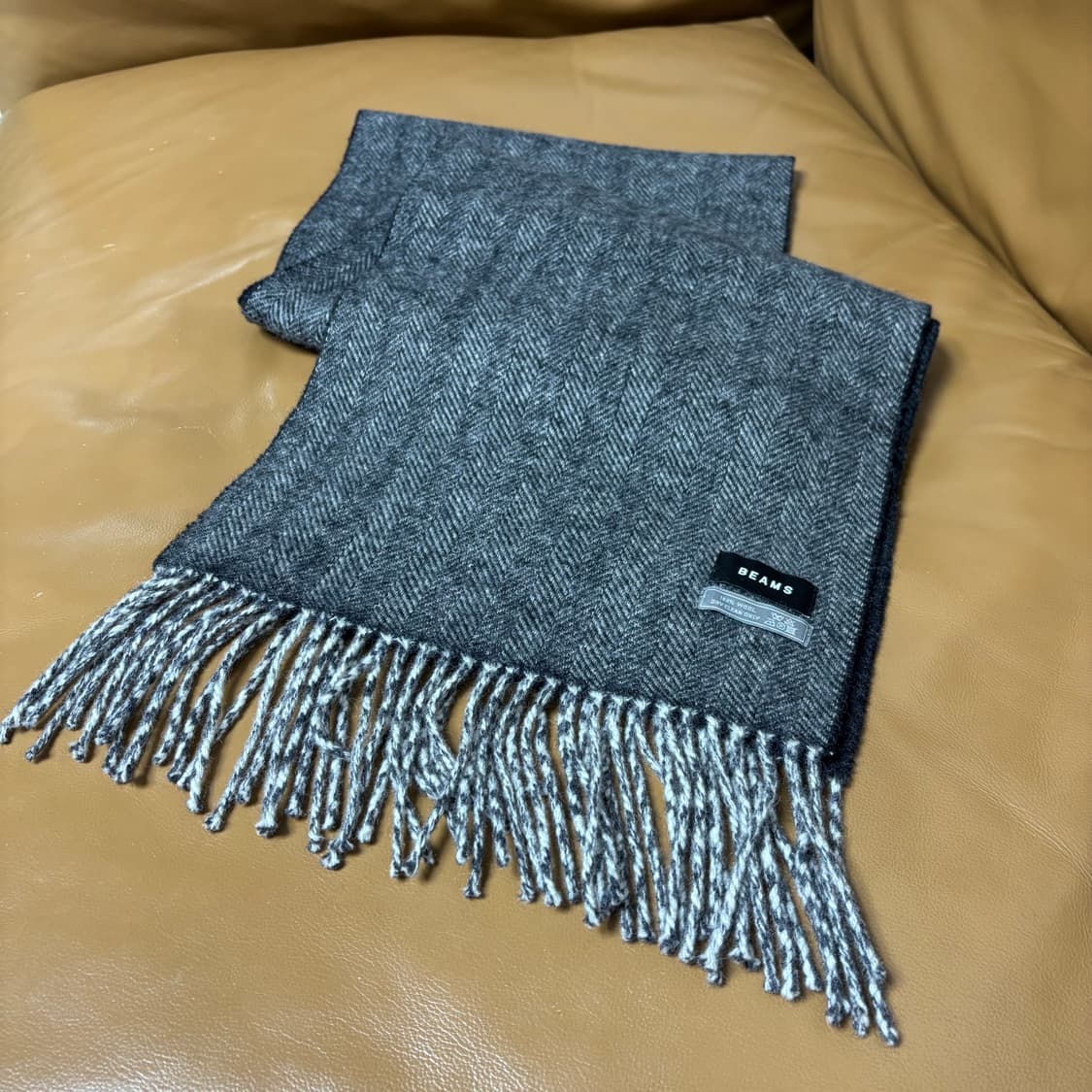 Beams 빔즈 하운드투스 그레이 머플러 목도리 (Gray) 상품이미지5