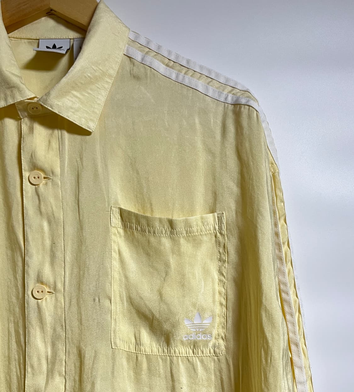 아디다스 세틴 버튼 업 셔츠 블라우스 S 상품이미지4