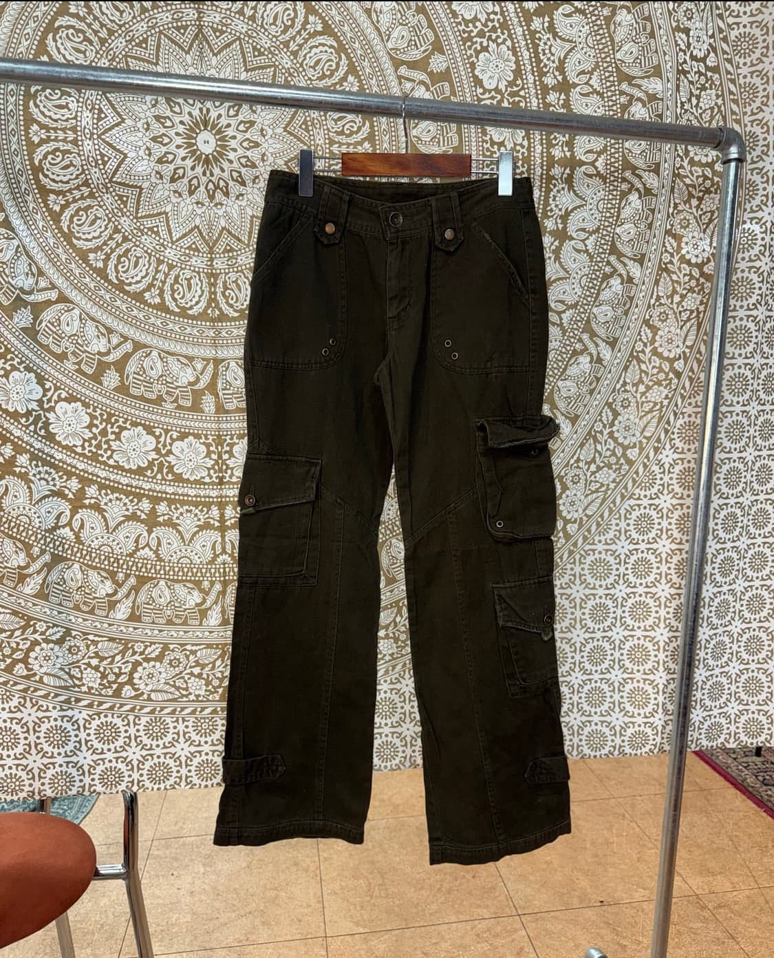 빈티지 카키 카고팬츠 상품이미지3