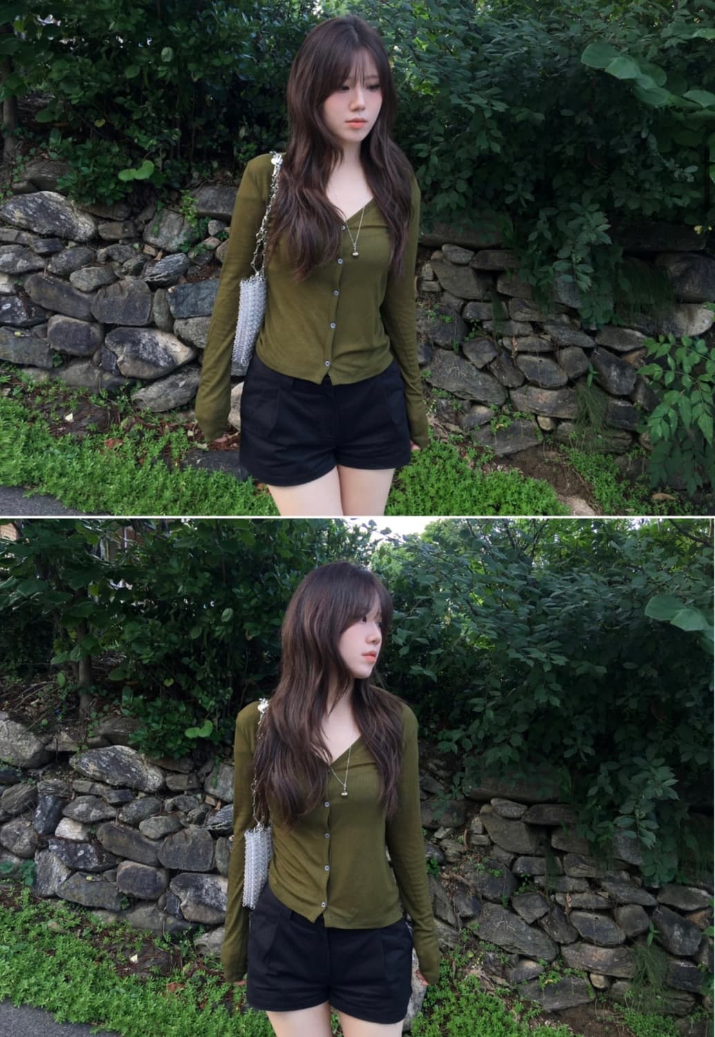 [새상품] 아워캐비넷 캄 슬림 가디건 (카키 그린) 상품이미지3