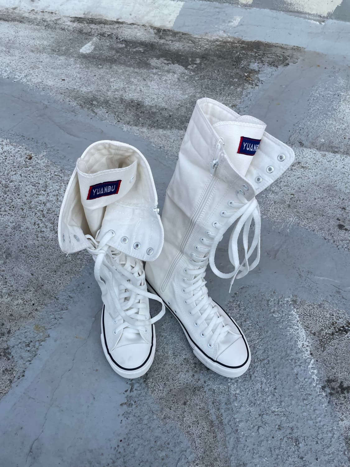 빈티지 화이트 롱 레이스업 스니커즈 상품이미지6