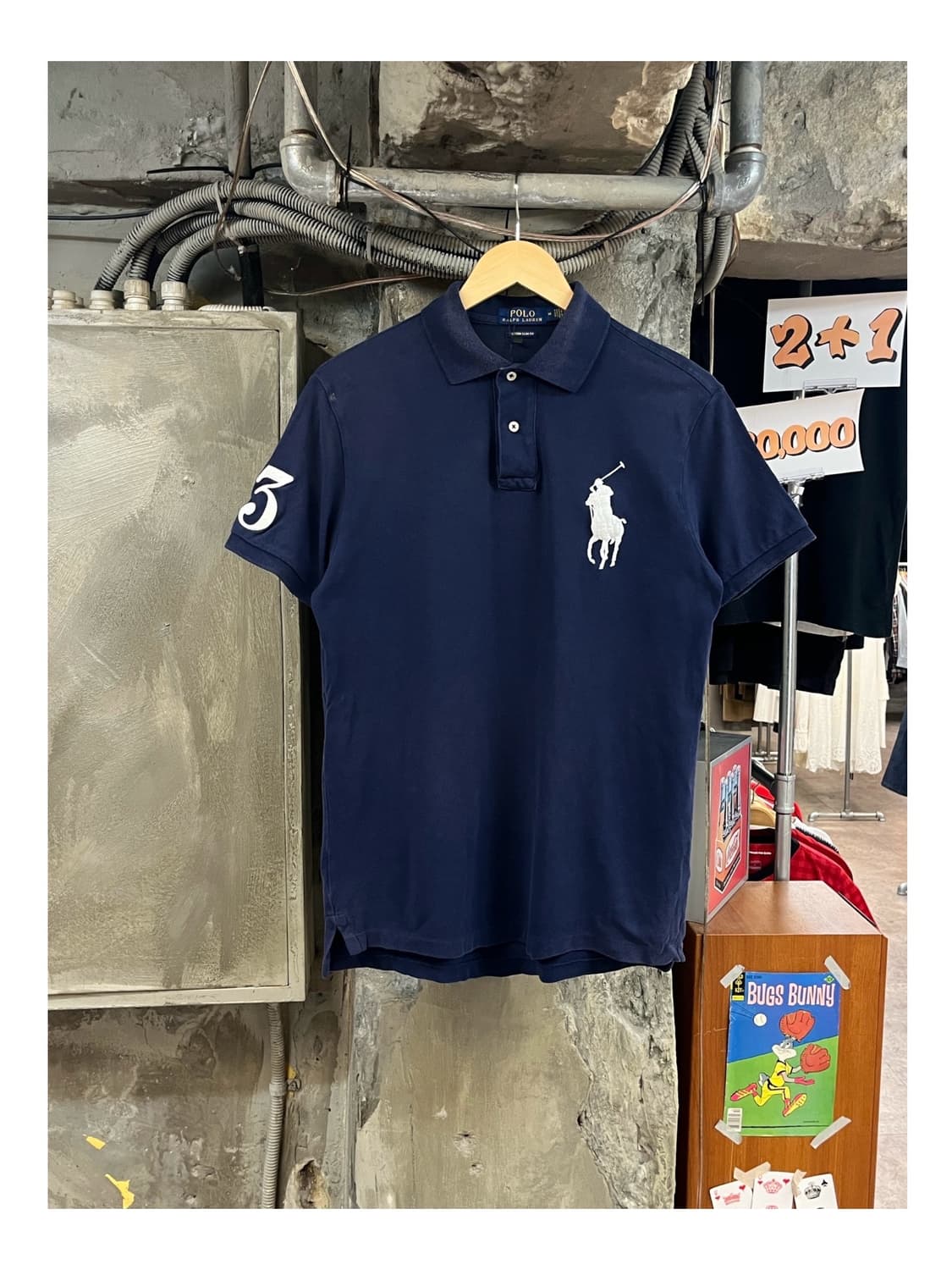 폴로 랄프로렌 빅포니 카라 반팔티 네이비 M  #csz3851   상품이미지1