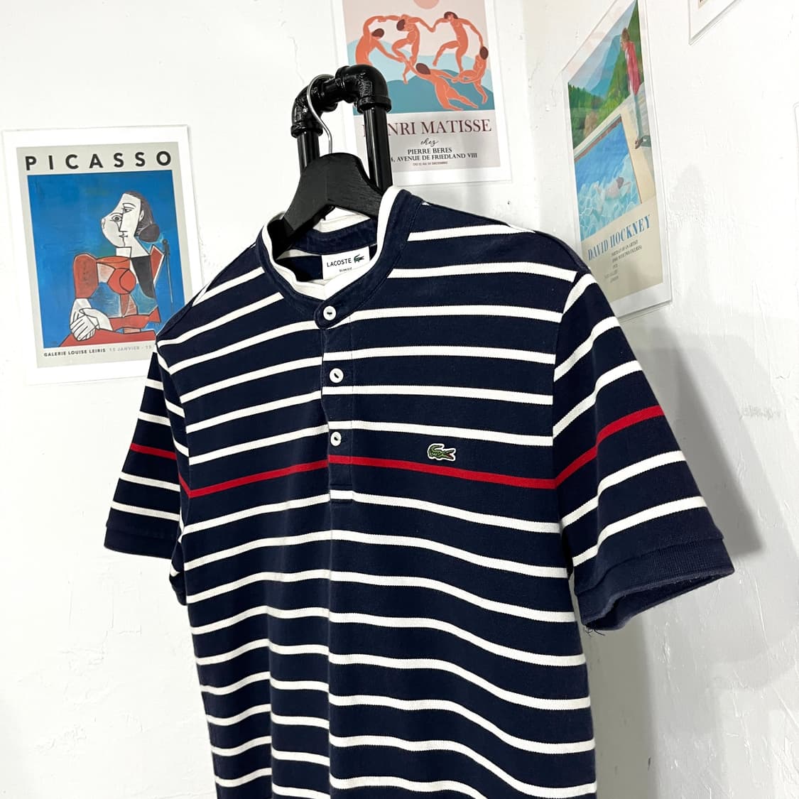 라코스테 차이나넥 스트라이프 티셔츠 상품이미지3