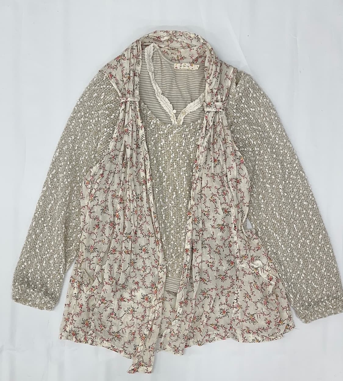 🌾하구미의 페어리 코디세트🌾 그런지 에스닉 히피 레이어드 니트 상품이미지2