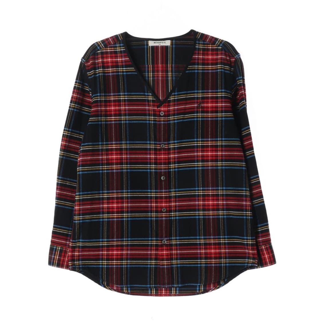 빈폴 타탄 체크 브이넥 코튼 셔츠 L 상품이미지1