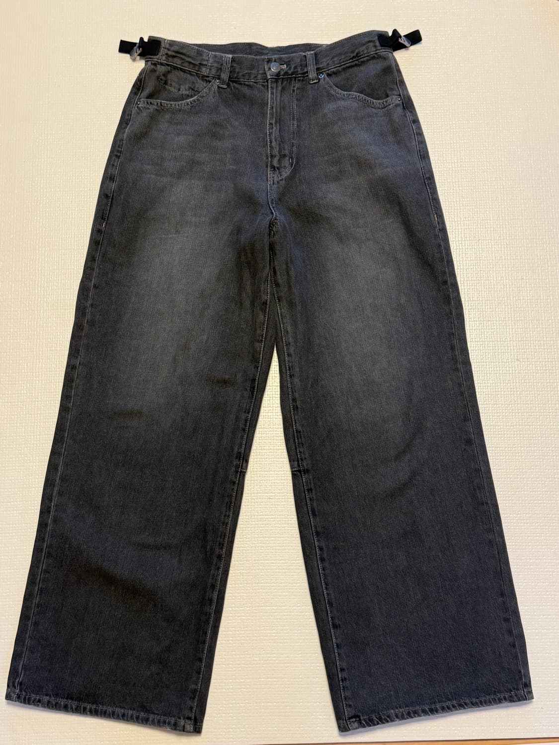 POLYTERU 폴리테루 블랙 데님 팬츠 상품이미지1