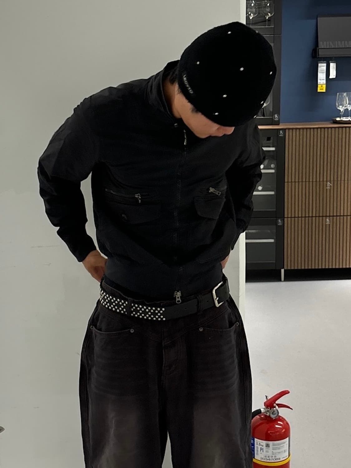 90s WOOLRICH 빈티지 블랙 세미크롭 jk 상품이미지5