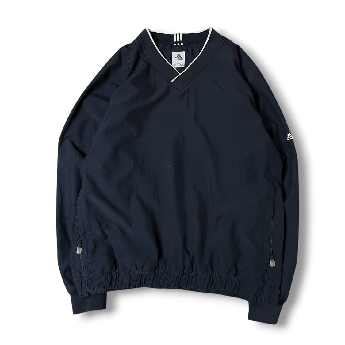 아디다스 네이비 폴리 브이넥 웜업 M 상품이미지1