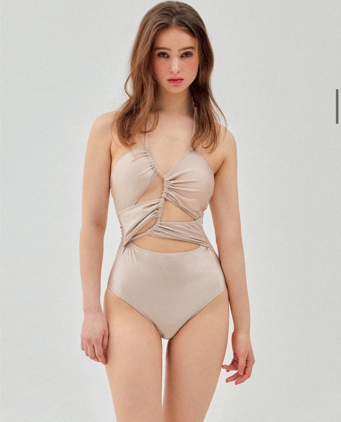 오프닝 원피스 수영복 - Beige 상품이미지2
