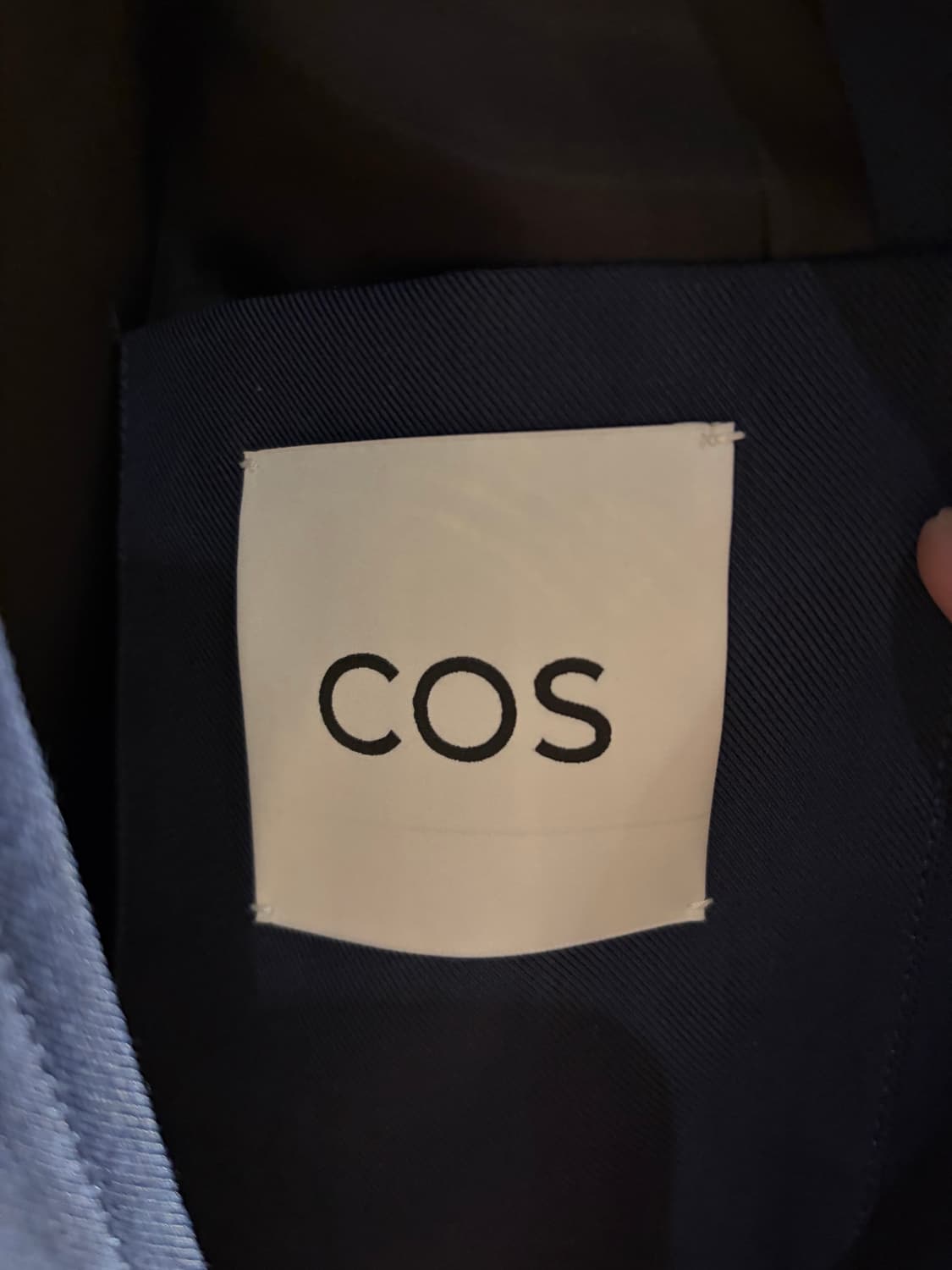 COS 코스 컬렉션 라인 네이비 하이넥 크롭 블루종XL (급처) 상품이미지3