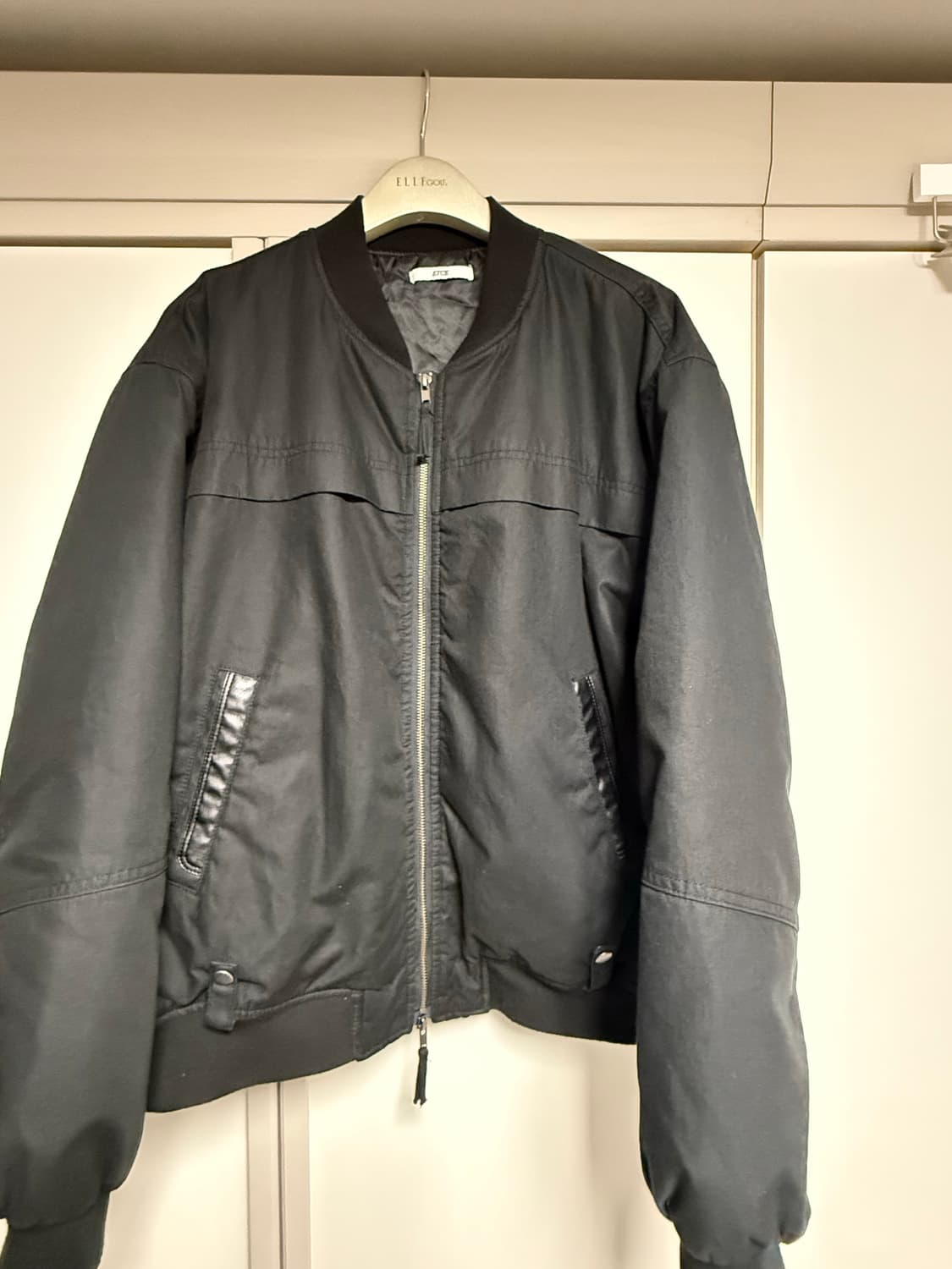 (XL) etce 이티씨이 봄버 자켓 워시드 블랙 상품이미지1