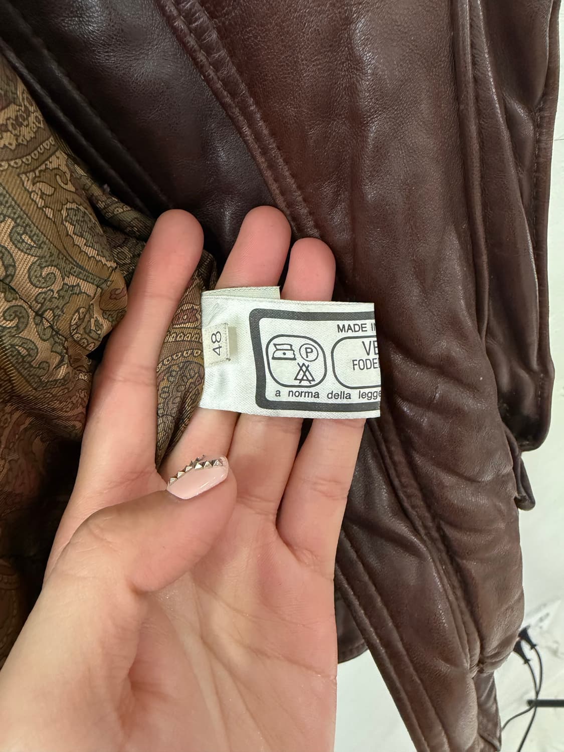 80s 이태리 카고 레더 봄버 자켓 상품이미지7