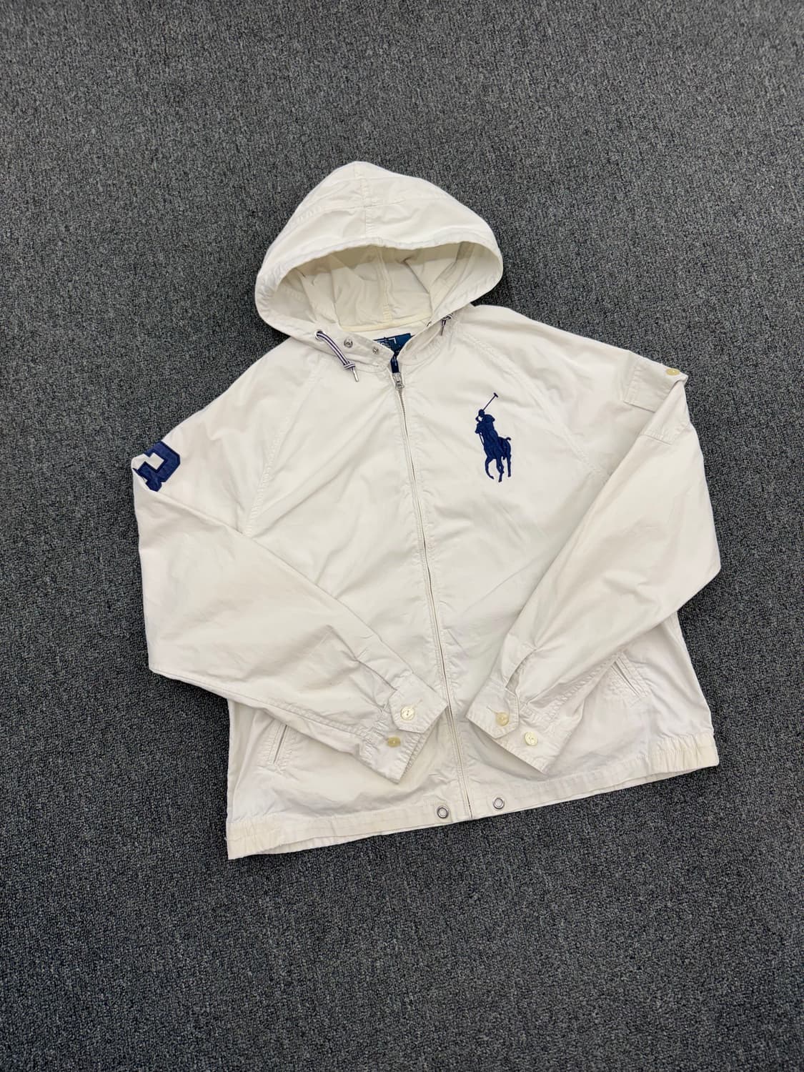 L)폴로 랄프로렌 빈티지 빅포니 화이트 코튼 투웨이 윈드브레이커 자켓 상품이미지3