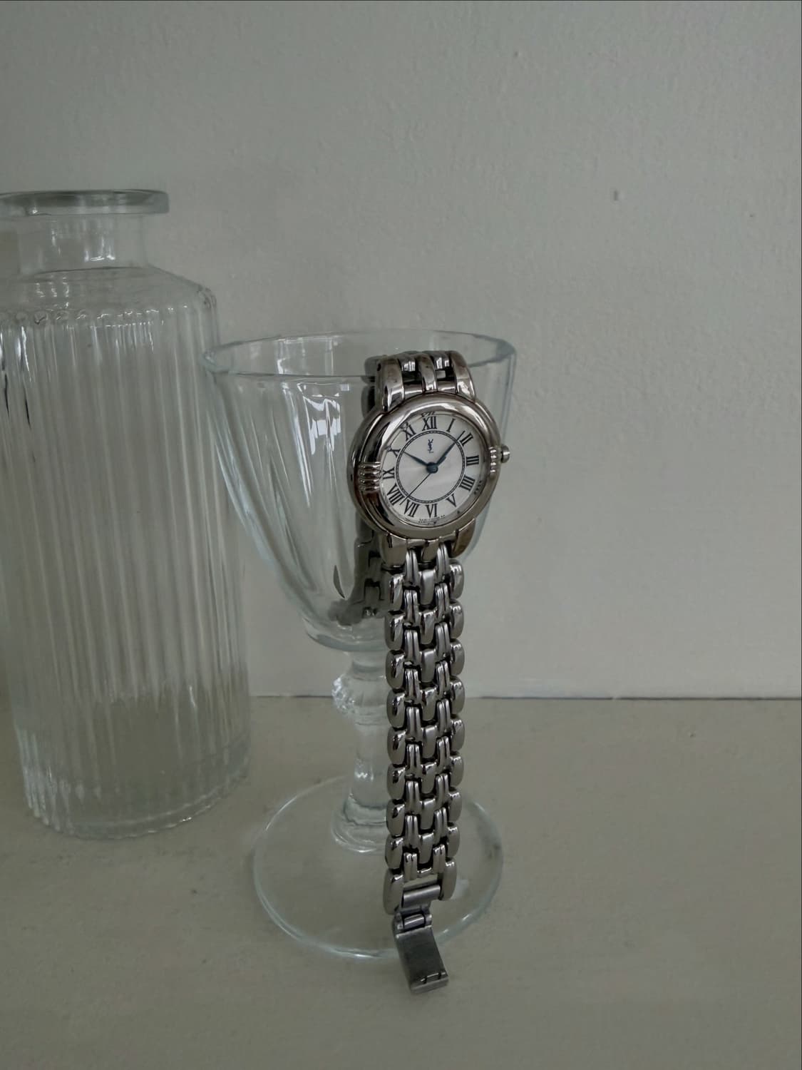 [YSL] Round blue hands metal watch 상품이미지3